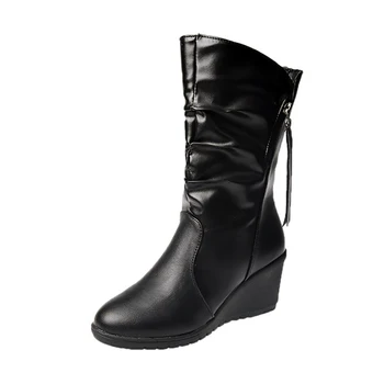Winter New Women Cotton Boots Korean Fashion Wedge With high-heeled Women Boots Increased And Cashmere Boots
Winter New Women Cotton Boots Korean Fashion Wedge With high-heeled Women Boots Increased And Cashmere Boots