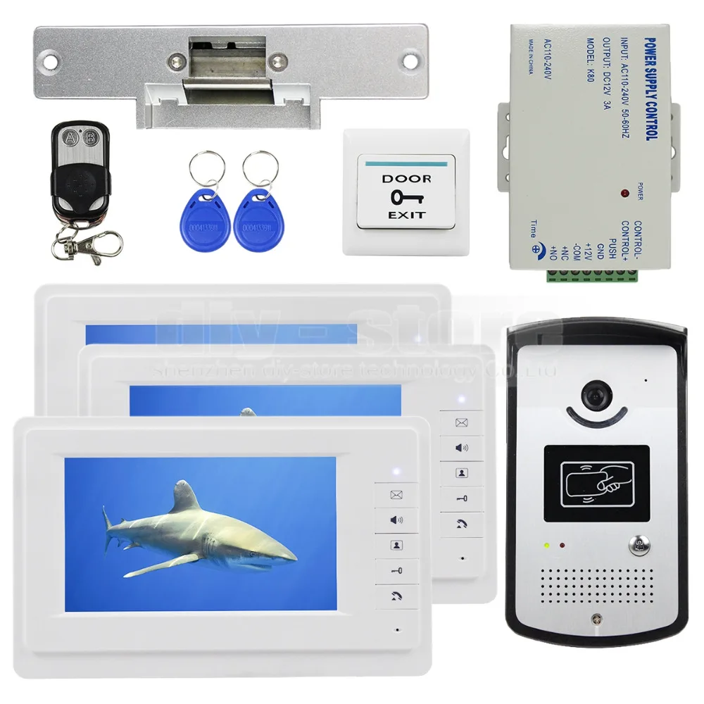 DIYSECUR Video Door Phone Video Intercom Doorbell Camera Monitor Electric Strike Lock RFID Keyfobs 1v3
DIYSECUR Video Door Phone Video Intercom Doorbell Camera Monitor Electric Strike Lock RFID Keyfobs 1v3