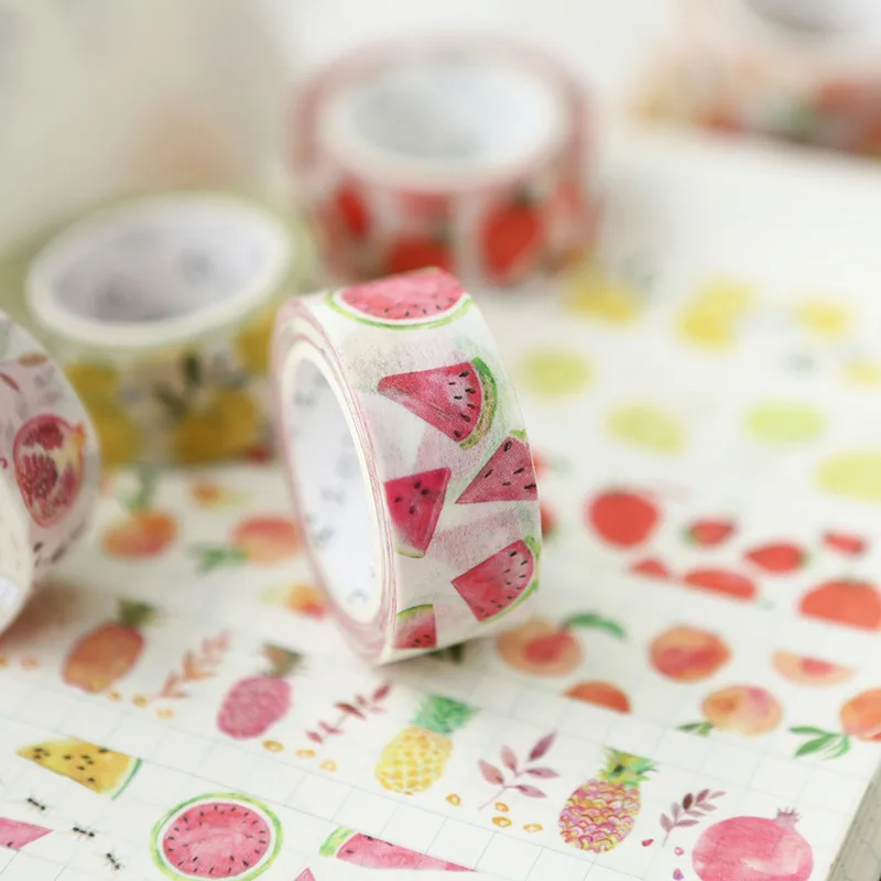 New Simple Fresh Fruit Series Paper Masking Tapes DIY Washi Tape Scrapbooking Sticker Stationery Office Supplies 15mm X7m
New Simple Fresh Fruit Series Paper Masking Tapes DIY Washi Tape Scrapbooking Sticker Stationery Office Supplies 15mm X7m