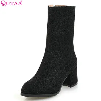 QUTAA 2019 Pu Leather Women Mid Calf Boots Platform Square High Heel Winter Shoes Zipper Women Motorcycle Boots Size 34-43
QUTAA 2019 Pu Leather Women Mid Calf Boots Platform Square High Heel Winter Shoes Zipper Women Motorcycle Boots Size 34-43