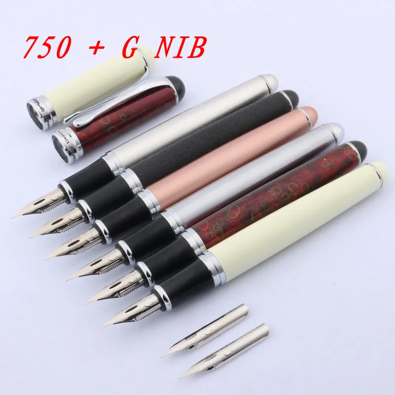 JINHAO розовый золотой подарок каллиграфия наконечник круга 750 zb G перьевая медная