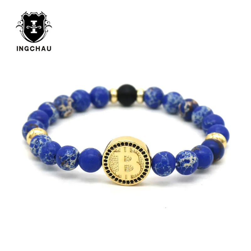 2018 Luxury Cubic CZ Bitcoin Bracelet Men Blue Emperor Regalite Stone Beaded Bracelets For Men and Women Pulseira Masculina BT-4
2018 Luxury Cubic CZ Bitcoin Bracelet Men Blue Emperor Regalite Stone Beaded Bracelets For Men and Women Pulseira Masculina BT-4