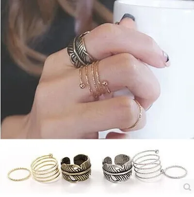 Multilayer Personalized Vintage Leaves Ring Aros Punk Retro Spiral Three-piece Rings Opening Set anillos mujer Jewelry For Women
Multilayer Personalized Vintage Leaves Ring Aros Punk Retro Spiral Three-piece Rings Opening Set anillos mujer Jewelry For Women