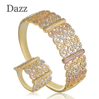 Dazz Luxury Big Delicate 3 Tone Women Jewelry Sets Mixed Cubic Zirconia Copper Party Wedding Saudi Arabic Dubai Bangle Ring Set
Dazz Luxury Big Delicate 3 Tone Women Jewelry Sets Mixed Cubic Zirconia Copper Party Wedding Saudi Arabic Dubai Bangle Ring Set
