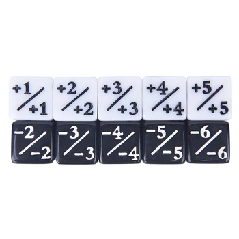 10 Pieces Dice Counters 5 Positive +1/+1 & 5 Negative -1/-1 For Magic The Gathering Table Game Funny Dic Wholesale
10 Pieces Dice Counters 5 Positive +1/+1 & 5 Negative -1/-1 For Magic The Gathering Table Game Funny Dic Wholesale