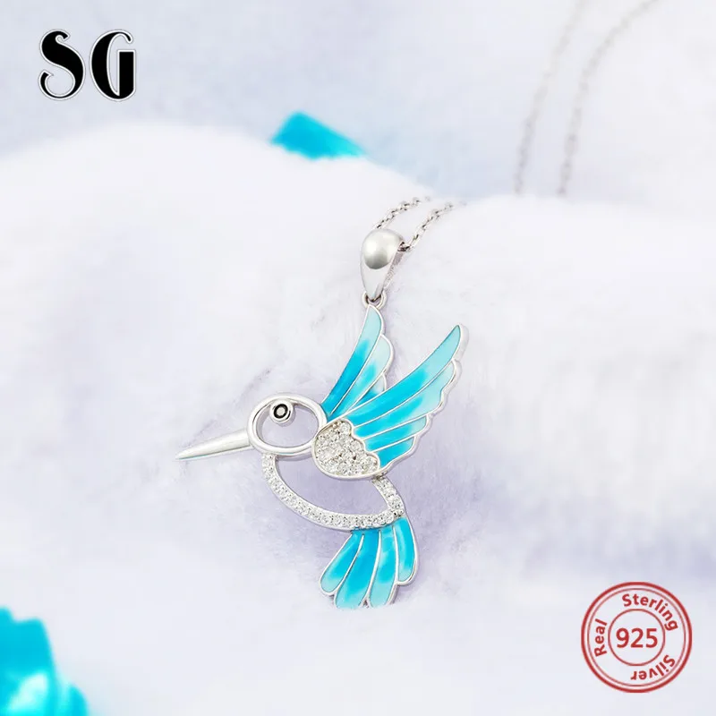 SG Bird Necklace with blue Enamel Pendant necklace 925 sterling silver cute animal chain necklaces fashion jewely for women gift
SG Bird Necklace with blue Enamel Pendant necklace 925 sterling silver cute animal chain necklaces fashion jewely for women gift
