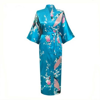 Blue Floral Sexy Women Silk Robe Nightgown Printed Sleepwear pijama Long Kimono Bath Gown Plus Size S M L XL XXL XXXL NR015
Blue Floral Sexy Women Silk Robe Nightgown Printed Sleepwear pijama Long Kimono Bath Gown Plus Size S M L XL XXL XXXL NR015
