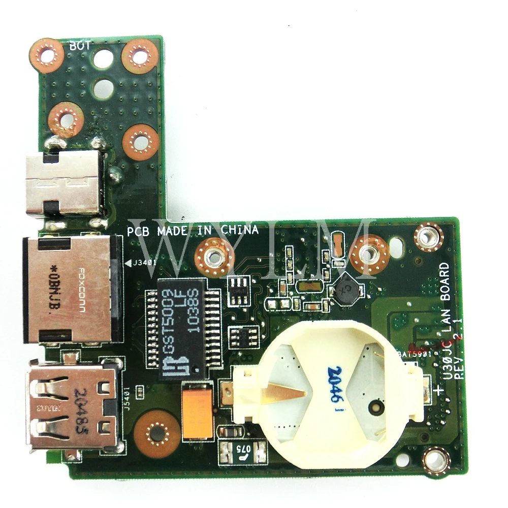 U30JC LAN BOARD REV2.1 for ASUS U30JC U30J USB Boaed Ethernet Board Power Board Laptop motherboard
U30JC LAN BOARD REV2.1 for ASUS U30JC U30J USB Boaed Ethernet Board Power Board Laptop motherboard