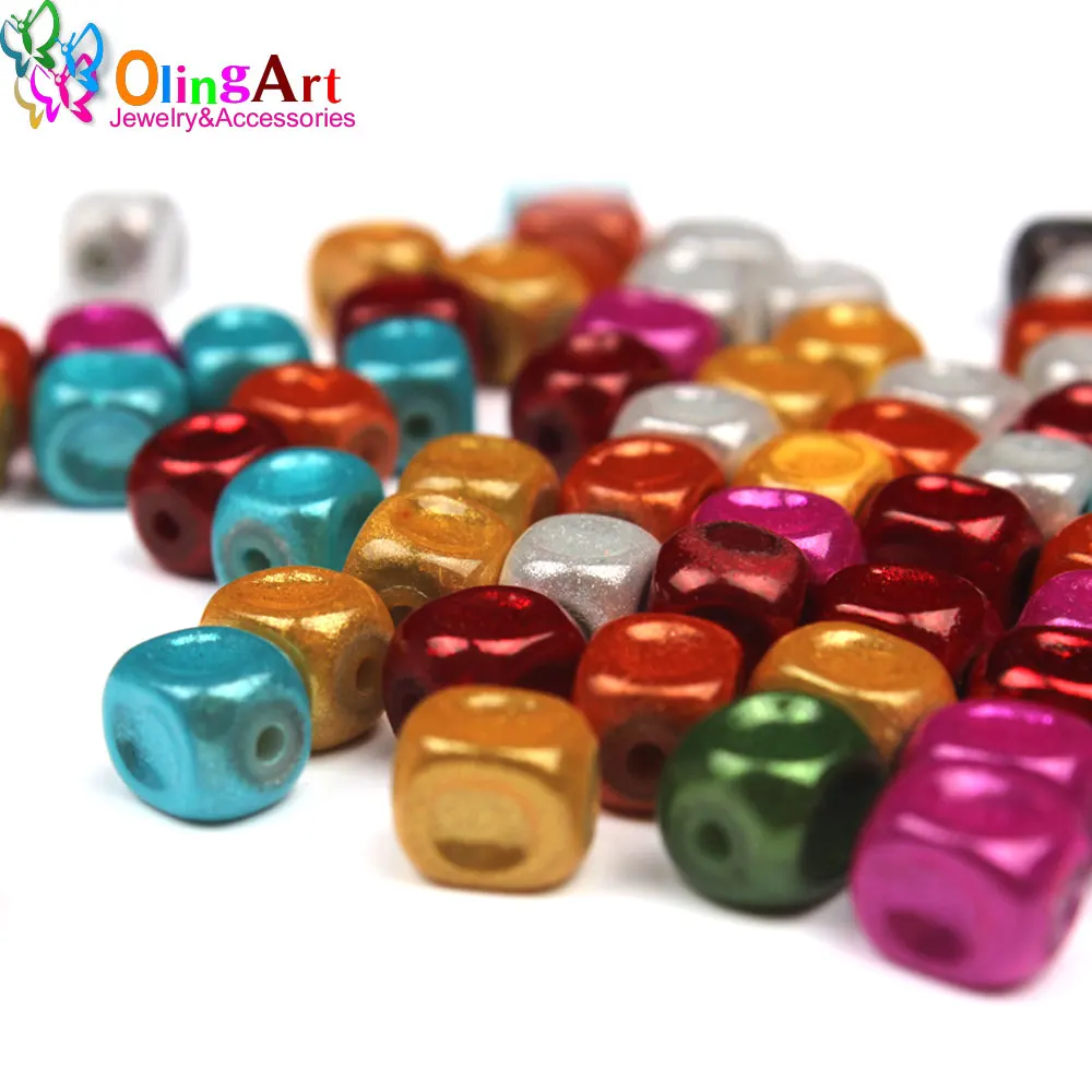 OlingArt 8 мм 100 шт. смешанных цветов 3D иллюзия чудо бусины акриловые разделители