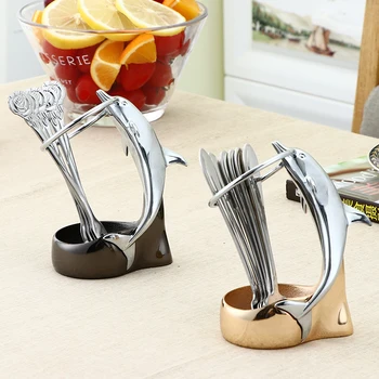 Creative dolphin shape fruit fork storage holder Kitchen decoration stainless steel pastry fork
Creative dolphin shape fruit fork storage holder Kitchen decoration stainless steel pastry fork