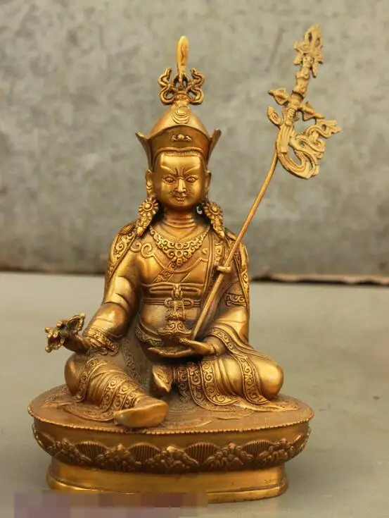 S4551 Chinese Buddhism Bronze Gild Padmasambhava Master Buddha Pedestal Sit Statue
S4551 Chinese Buddhism Bronze Gild Padmasambhava Master Buddha Pedestal Sit Statue