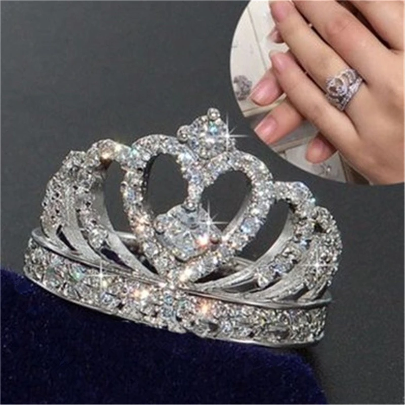 Fashion Luxury Silver Zirconia Crown Ring Women's Wedding Party AAA Zircon Crystal Ring 2019 Romantic Jewelry Gift Drop Shipping
Fashion Luxury Silver Zirconia Crown Ring Women's Wedding Party AAA Zircon Crystal Ring 2019 Romantic Jewelry Gift Drop Shipping