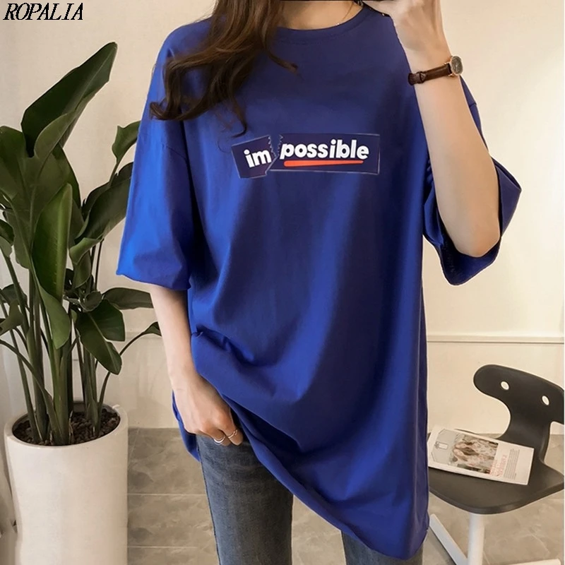 Girl Solid Round Neck Letter Print T-Shirt Short Sleeve Casual Loose Long T-Shirt Simple Fashion Summer Cool Tops
Girl Solid Round Neck Letter Print T-Shirt Short Sleeve Casual Loose Long T-Shirt Simple Fashion Summer Cool Tops