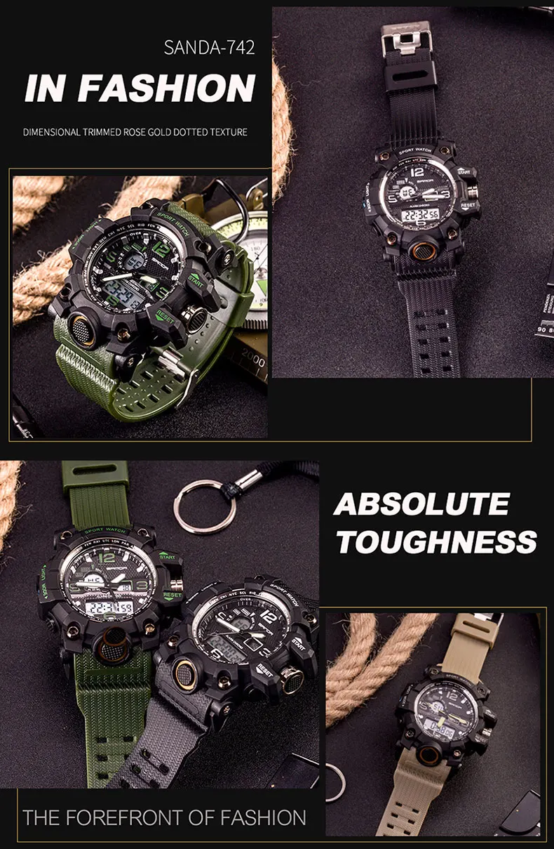 Relogio Masculino SANDA Luxury Brand G Chronograph Men's Military Sports Watch 24 Relogio Masculino SANDA Luxury Brand G Chronograph Men's Military Sports Watch 11
