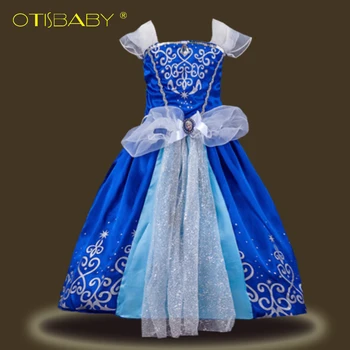 

Christmas Aurora Sofia Cinderella Rapunzel Belle Snow White Princess Dresses for Girls Kids Cosplay Costumes for Carnival Party