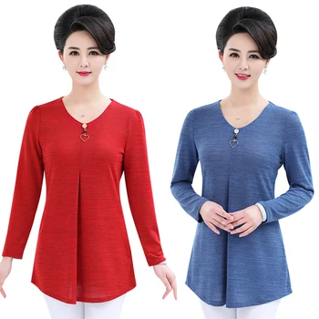 2020 Spring Autumn New Fashion Mother Long Sleeves Tshirt XL-5XL Large Size Middle Age Women Casual Loose Top O-neck Pullover
2020 Spring Autumn New Fashion Mother Long Sleeves Tshirt XL-5XL Large Size Middle Age Women Casual Loose Top O-neck Pullover