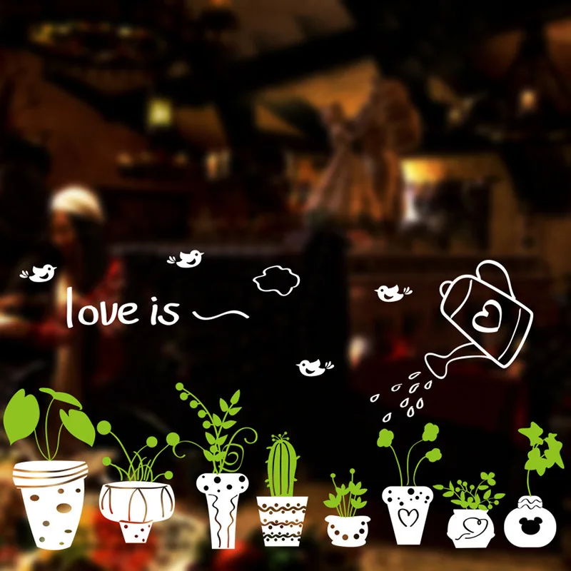 Love is Pick Basin green plant fly birds Cactus White Window stickers for shop cafe decor wall stickers for living room
Love is Pick Basin green plant fly birds Cactus White Window stickers for shop cafe decor wall stickers for living room