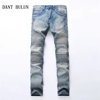 DANT BULUN Biker Jeans Men Vintage Hole Ripped Denim Jeans Male Washed Straight Skinny Retro Pleated Casual Jeans
DANT BULUN Biker Jeans Men Vintage Hole Ripped Denim Jeans Male Washed Straight Skinny Retro Pleated Casual Jeans