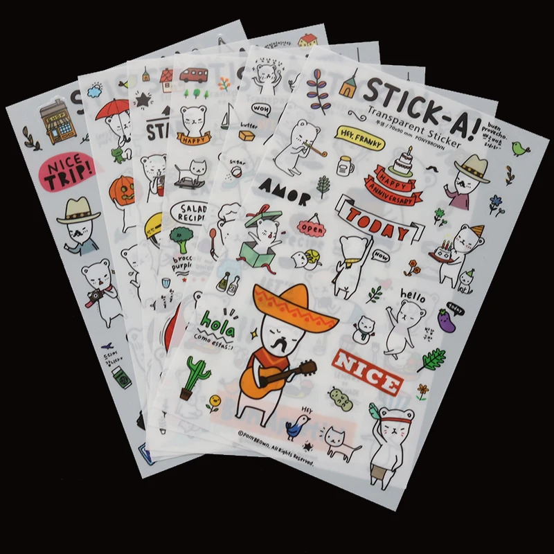 6 Pieces/set. Student Stationery Korea Luck Bear Boy Girl Transparent Diy Diary Decorative Sticker Scrapbook Sticker Label
6 Pieces/set. Student Stationery Korea Luck Bear Boy Girl Transparent Diy Diary Decorative Sticker Scrapbook Sticker Label