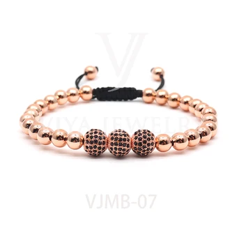 2019 New Rose Gold Anil Beads Bracelet 3 Drall Ball Clear CZ Beads Braided Boho Bracelet High-end Men Jewelry Beads Accessories 
2019 New Rose Gold Anil Beads Bracelet 3 Drall Ball Clear CZ Beads Braided Boho Bracelet High-end Men Jewelry Beads Accessories