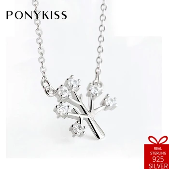 PONYKISS Romantic 100% 925 Solid Sterling Silver Zircon Wish Tree Pendant Necklace Chain Gift Lady Fine Jewelry Engagement Party
PONYKISS Romantic 100% 925 Solid Sterling Silver Zircon Wish Tree Pendant Necklace Chain Gift Lady Fine Jewelry Engagement Party