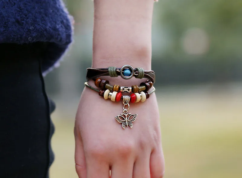 2017 Women Men Butterfly Beads Leather Chain Charms Bracelet Jewelry Wrist Gift
2017 Women Men Butterfly Beads Leather Chain Charms Bracelet Jewelry Wrist Gift