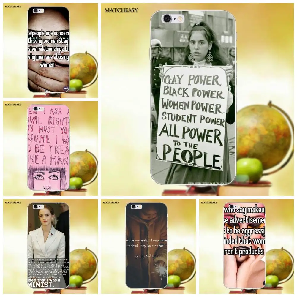 Feminism для Apple iPhone X XS Max XR 4 4S 5 5C SE 6 6S 7 8 Plus Мягкие узоры из ТПУ | Мобильные телефоны и