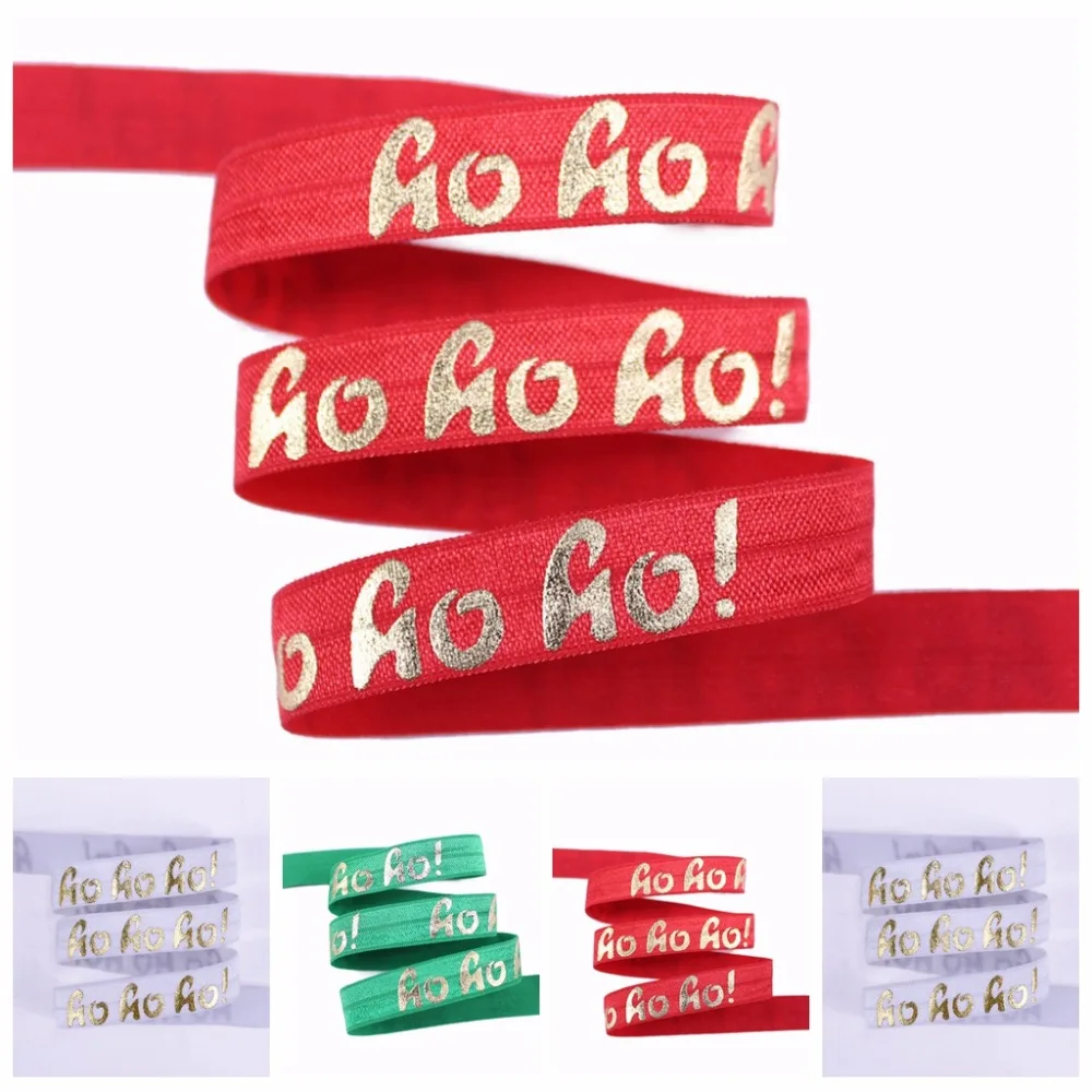 3 colors 5/8" gold foil ho ho ho fold over elastic Christmas FOE for hair ties accessaries welcome custom
3 colors 5/8" gold foil ho ho ho fold over elastic Christmas FOE for hair ties accessaries welcome custom