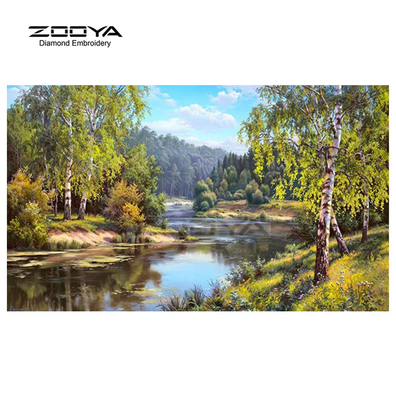 ZOOYA Алмазная вышивка 5D "сделай сам" алмазная живопись искусственный лес