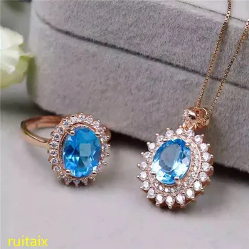 KJJEAXCMY boutique jewels 925 sterling silver inlaid with natural blue topaz jewelry 3 piece pendant + necklace + ring. cvbnas
KJJEAXCMY boutique jewels 925 sterling silver inlaid with natural blue topaz jewelry 3 piece pendant + necklace + ring. cvbnas
