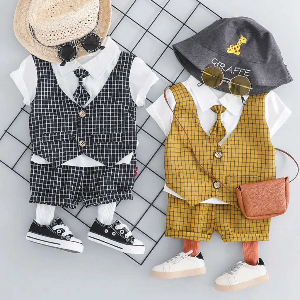 Baby Boy Clothes gentleman Sets Newborn Outfit Patchwork Plaid Tops Shorts Pants 2Piece kit Dropshipping vetement bébé garçon
Baby Boy Clothes gentleman Sets Newborn Outfit Patchwork Plaid Tops Shorts Pants 2Piece kit Dropshipping vetement bébé garçon