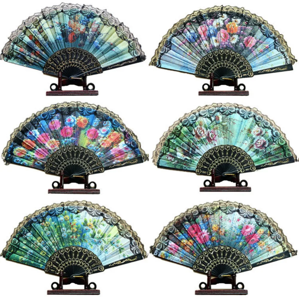 Chinese/Spanish Style Dance Folding Fan Wedding Party Lace Silk Folding Hand Held Flower Fan Flowers Landscape Pocket Fan
Chinese/Spanish Style Dance Folding Fan Wedding Party Lace Silk Folding Hand Held Flower Fan Flowers Landscape Pocket Fan