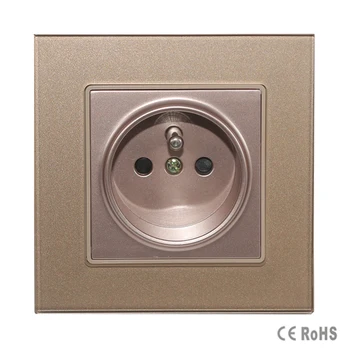 2017 Free shipping Luxury French Socket Golden Crystal Glass Switch 2 Pin French Wall Plug Socket,tempered Crystal Glass Panel
2017 Free shipping Luxury French Socket Golden Crystal Glass Switch 2 Pin French Wall Plug Socket,tempered Crystal Glass Panel