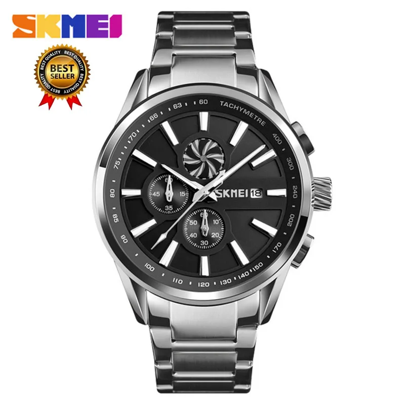 SKMEI Men's Watch Top Luxury Brand Chronograph Sports Watches Mens Waterproof Steel Quartz Relogio Masculino 9175 | Наручные часы