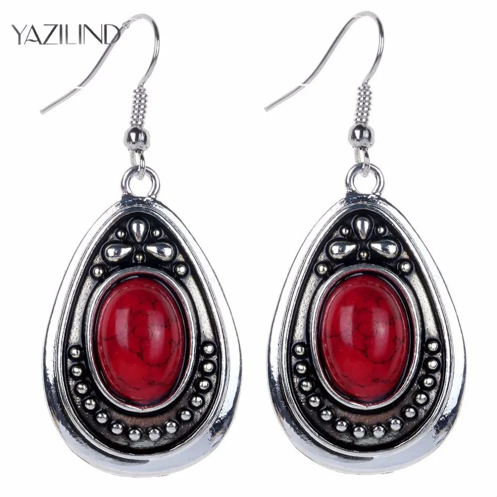 YAZILIND Fashion Watrdrop Carved Red/White Inlay Tibetan Silver Hook Earring Women Jewelry For Women
YAZILIND Fashion Watrdrop Carved Red/White Inlay Tibetan Silver Hook Earring Women Jewelry For Women