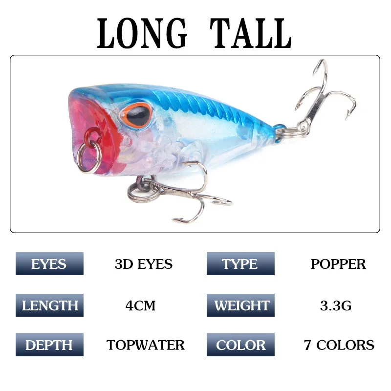 8pcs Lot Mini Colorful VIB Bait Fishing Lures Freshwater baits 4cm//2.7g Tackle