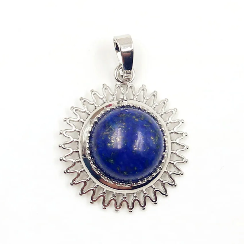 FYJS Unique Silver Plated Sun Flower Shape with Lapis Lazuli Round Bead Cabochon Pendant Ethnic Jewelry
FYJS Unique Silver Plated Sun Flower Shape with Lapis Lazuli Round Bead Cabochon Pendant Ethnic Jewelry