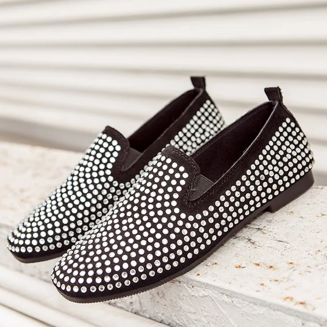 Woman Casual Loafer Shoes Spring Autumn Full Rivet Bling Suede Slip On Feminino Flats Espadrilles Punk Fashion Golden Flats
Woman Casual Loafer Shoes Spring Autumn Full Rivet Bling Suede Slip On Feminino Flats Espadrilles Punk Fashion Golden Flats