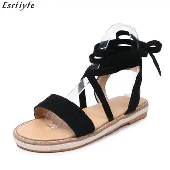 ESRFIYFE 2018 Women Sandals Gladiator Flat with Summer Fashion Pop Toe Shoes Woman Cross Strap Sandals Beach Shoes Plus Size 43
ESRFIYFE 2018 Women Sandals Gladiator Flat with Summer Fashion Pop Toe Shoes Woman Cross Strap Sandals Beach Shoes Plus Size 43
