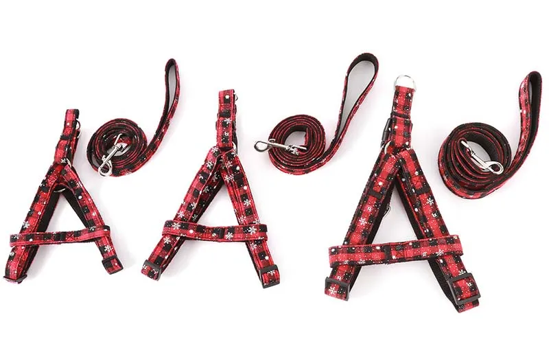 MySudui Christmas Pet Dog Harness Leash Set Cotton Small Dog Harness And Leash Set Pet Cat Vest Harness Coleira Correa Perro (3)