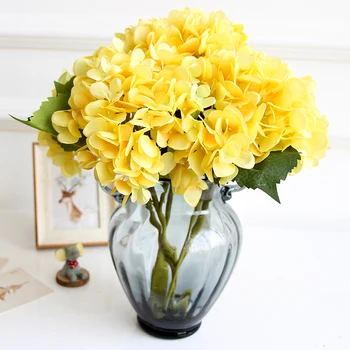 INDIGO - 5pcs/Lot Yellow Hydrangea With Leaves Silk Flower Table Decorative Artificial Flowers Wedding Party Event Interior Trim
INDIGO - 5pcs/Lot Yellow Hydrangea With Leaves Silk Flower Table Decorative Artificial Flowers Wedding Party Event Interior Trim