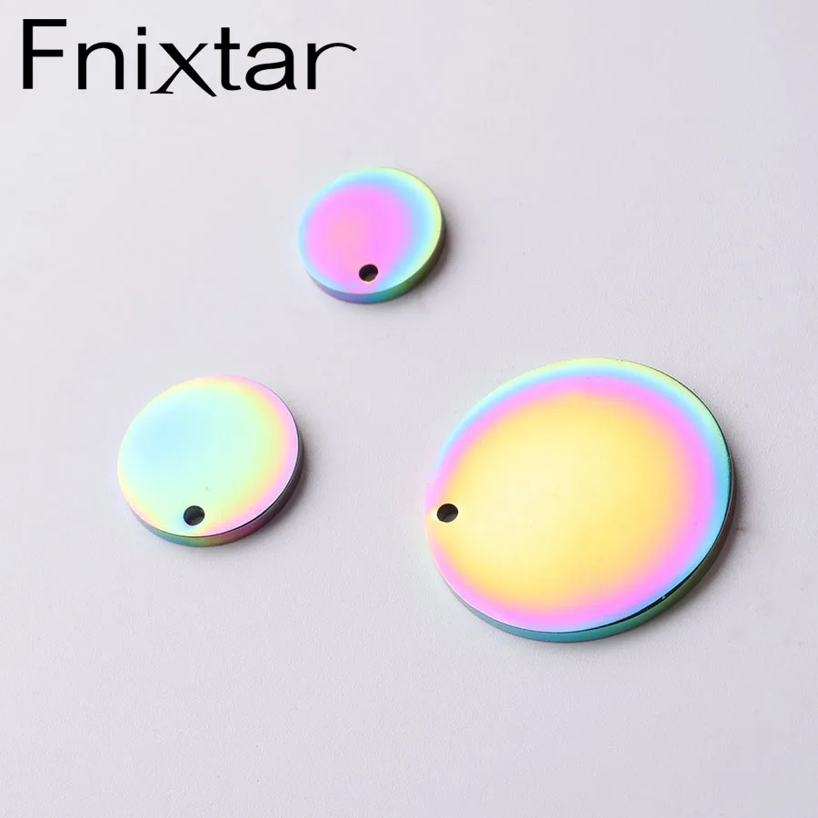 Fnixtar Rainbow Color Round Blank Stamping Discs Mirror Polish Stainless Steel Charm 1.8mm Thickness 25/15/12mm 20piece/lot
Fnixtar Rainbow Color Round Blank Stamping Discs Mirror Polish Stainless Steel Charm 1.8mm Thickness 25/15/12mm 20piece/lot