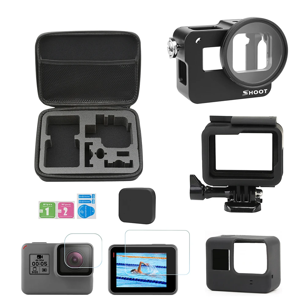 CNC Aluminum Alloy Cage Accessories Set for GoPro Hero 7 6 5 Black Protective Housing Case for Go Pro Hero 7 Action Camera
CNC Aluminum Alloy Cage Accessories Set for GoPro Hero 7 6 5 Black Protective Housing Case for Go Pro Hero 7 Action Camera