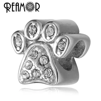 REAMOR 316l Stainless Steel Cute Crystal Dog Paw Footprints European Charm Beads For Pan Style Bracelet DIY Jewelry Making
REAMOR 316l Stainless Steel Cute Crystal Dog Paw Footprints European Charm Beads For Pan Style Bracelet DIY Jewelry Making