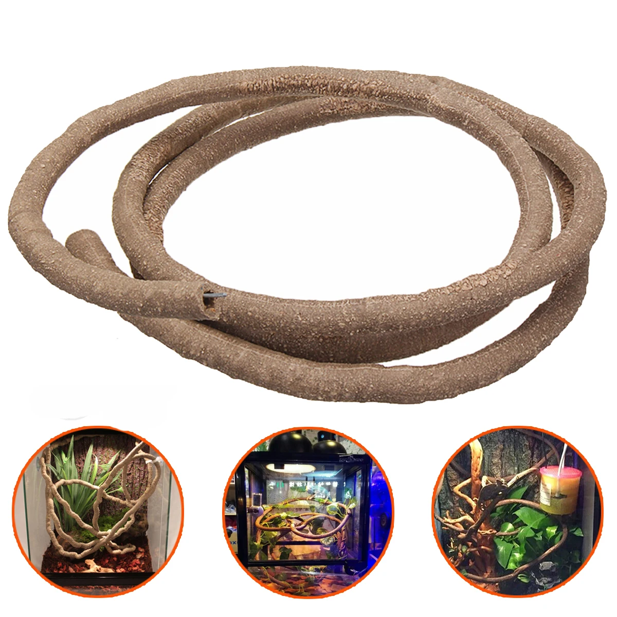 1,5/2,5/3m Large Flexible Vines Decor Habitat Bendable Jungle Climber Reptile Pet Supplies Reptiles Terrarium Decoration