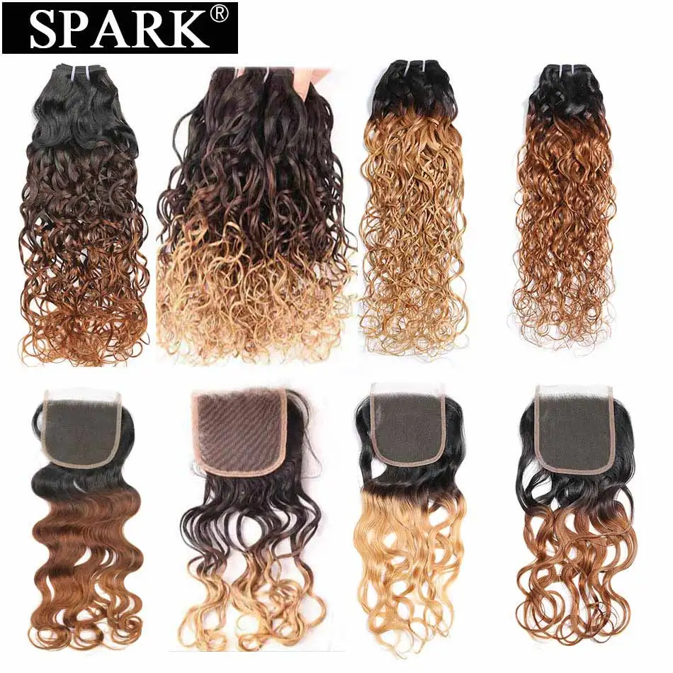 Spark Ombre Brazilian Hair Weave Bundles With Closure Water Wave 3/4 Bundles with Closure Remy Hair Extension Ombre Human Hair
Spark Ombre Brazilian Hair Weave Bundles With Closure Water Wave 3/4 Bundles with Closure Remy Hair Extension Ombre Human Hair