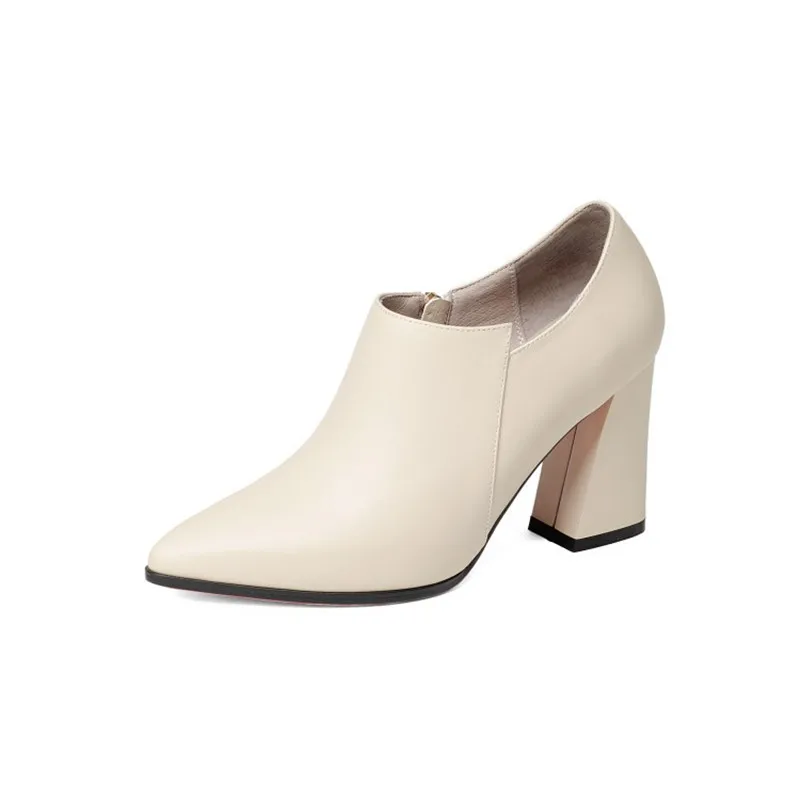 2019 spring and autumn new single shoes fashion high-heeled thick with pointed women's shoes beige 0324
2019 spring and autumn new single shoes fashion high-heeled thick with pointed women's shoes beige 0324