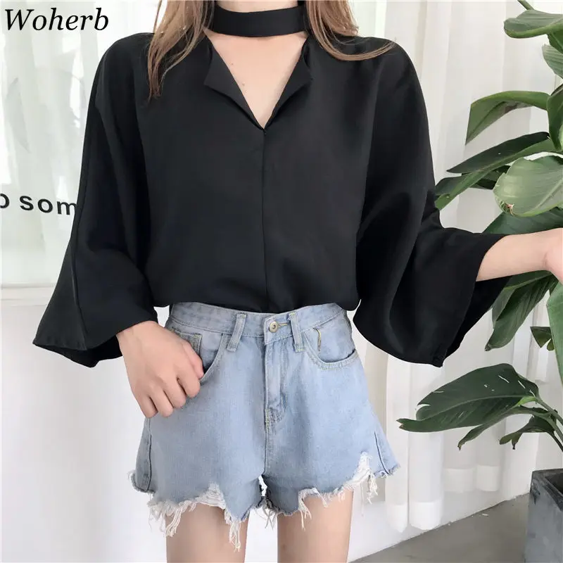 Woherb vintage halter top blouse women summer 2019 korean casual loose shirt elegant batwing sleeve blusas camisas mujer 21411
Woherb vintage halter top blouse women summer 2019 korean casual loose shirt elegant batwing sleeve blusas camisas mujer 21411