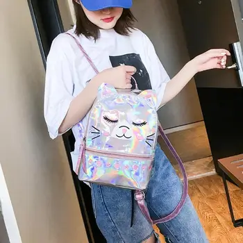 Love Heart Star Cat Print Travel Backpacks Women Large Capacity School Bags Preppy Style Knapsack Casual PVC Laser Rucksack
Love Heart Star Cat Print Travel Backpacks Women Large Capacity School Bags Preppy Style Knapsack Casual PVC Laser Rucksack