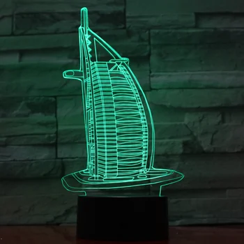 USB 3D led night light Burj Al Arab Multicolor RGB Birthday Festival Gift Famous Buildings decorative lights Desk lamp bedroom
USB 3D led night light Burj Al Arab Multicolor RGB Birthday Festival Gift Famous Buildings decorative lights Desk lamp bedroom